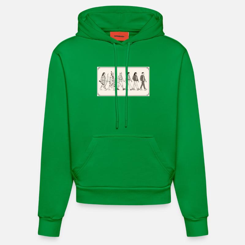 Moluccan evolution by s2soon - Organic Fitted Hoodie Made in EU - City Green