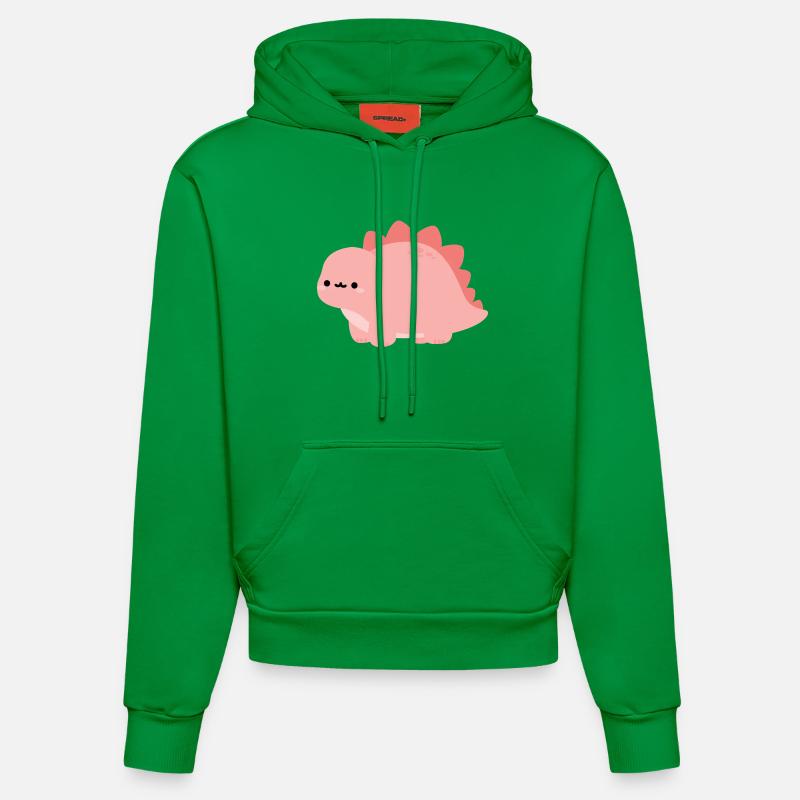 Mignon Dino Rose Stegosaurus - Sweat à capuche bio ajusté fabriqué en UE - City Green