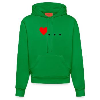 Cœur à trois points – Conception de symboles - Sweat à capuche bio ajusté fabriqué en UE - City Green - Devant