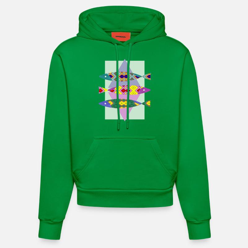 poisson - Sweat à capuche bio ajusté fabriqué en UE - City Green