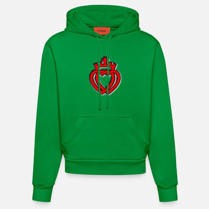 coeurs de vendee - Sweat à capuche bio ajusté fabriqué en UE - City Green