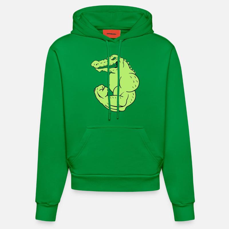 strong_crocodile_2 - Sweat à capuche bio ajusté fabriqué en UE - City Green
