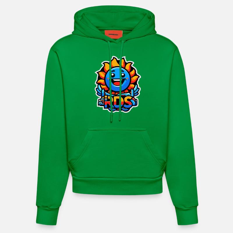 Logo RDS ensoleillé - Sweat à capuche bio ajusté fabriqué en UE - City Green