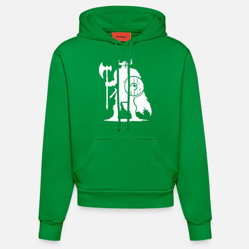 Guerrier viking - Sweat à capuche bio ajusté fabriqué en UE - City Green