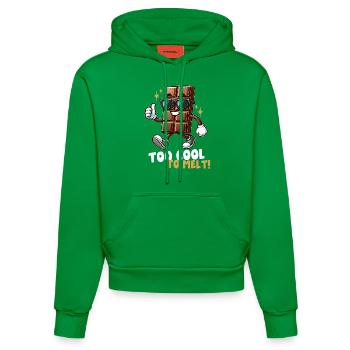 Cooler Schokoriegel - Organic Fitted Hoodie Made in EU - City Green - Vorne