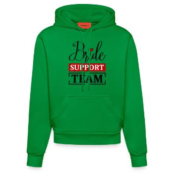Braut Support Team - Organic Fitted Hoodie Made in EU - City Green - Vorne