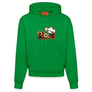 Backen mein Hobby - buntes Bäckermotiv - Organic Fitted Hoodie Made in EU - City Green - Vorne