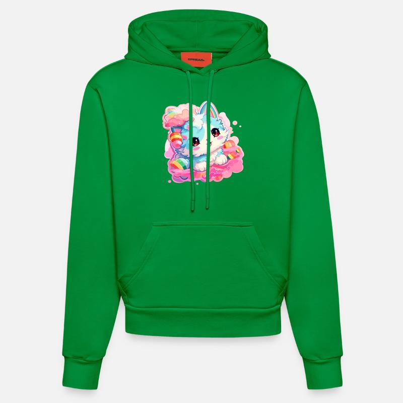 Chat - illustration - Sweat à capuche bio ajusté fabriqué en UE - City Green
