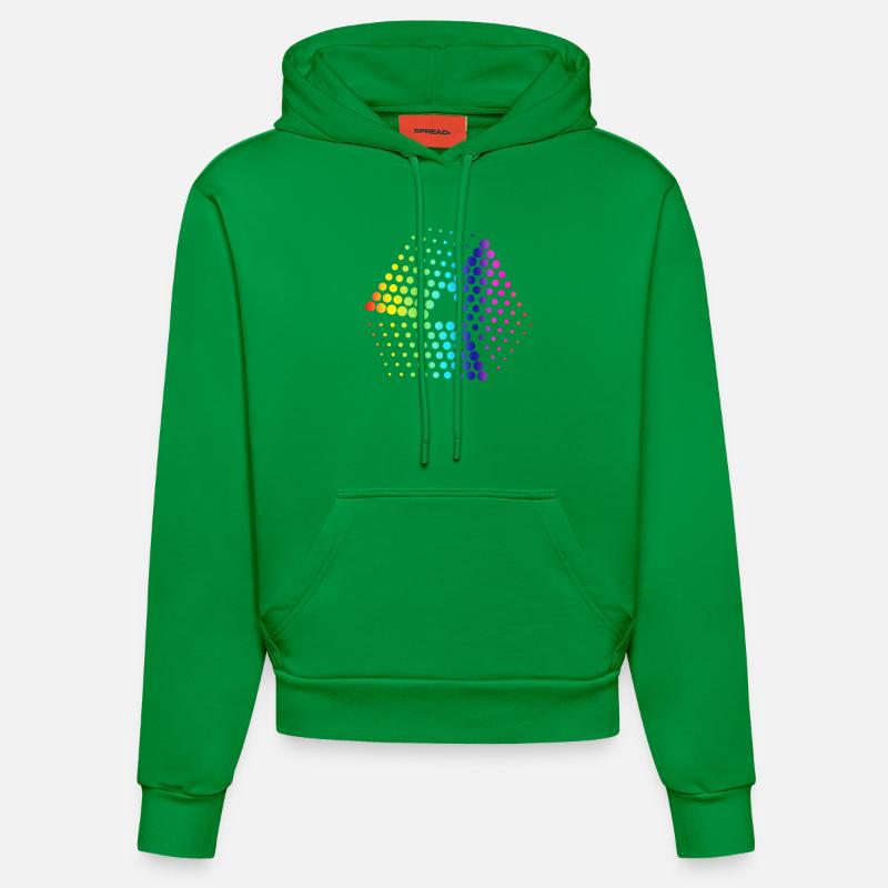 des points abstraits - Sweat à capuche bio ajusté fabriqué en UE - City Green
