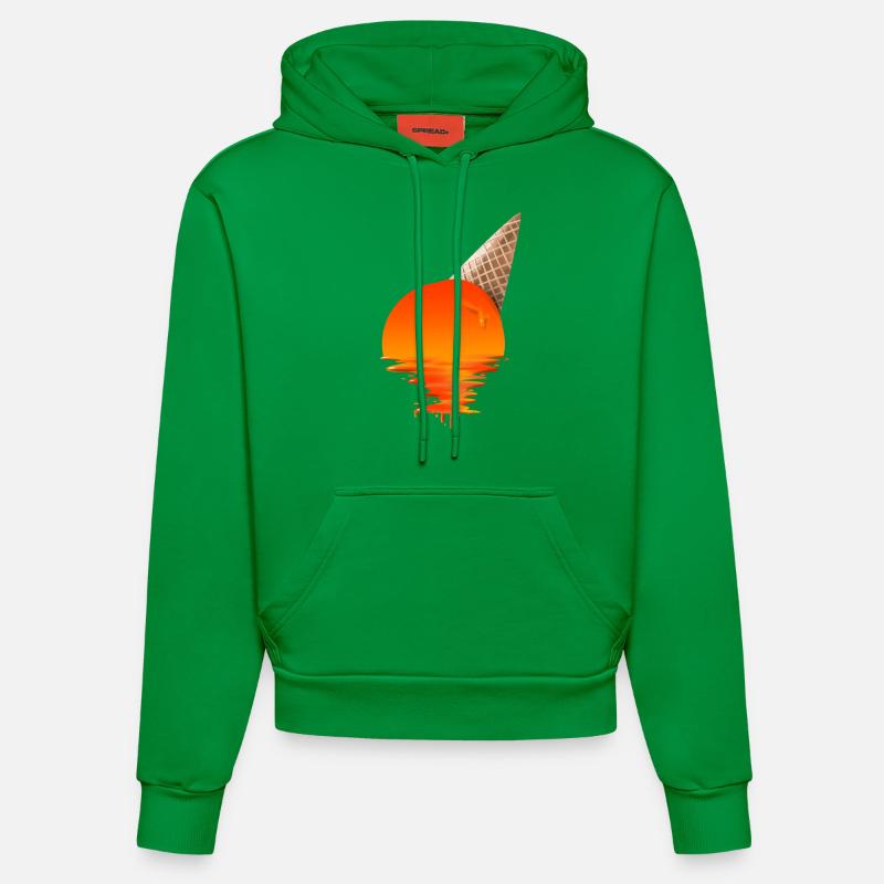 Crème glacée Sunset - Sweat à capuche bio ajusté fabriqué en UE - City Green