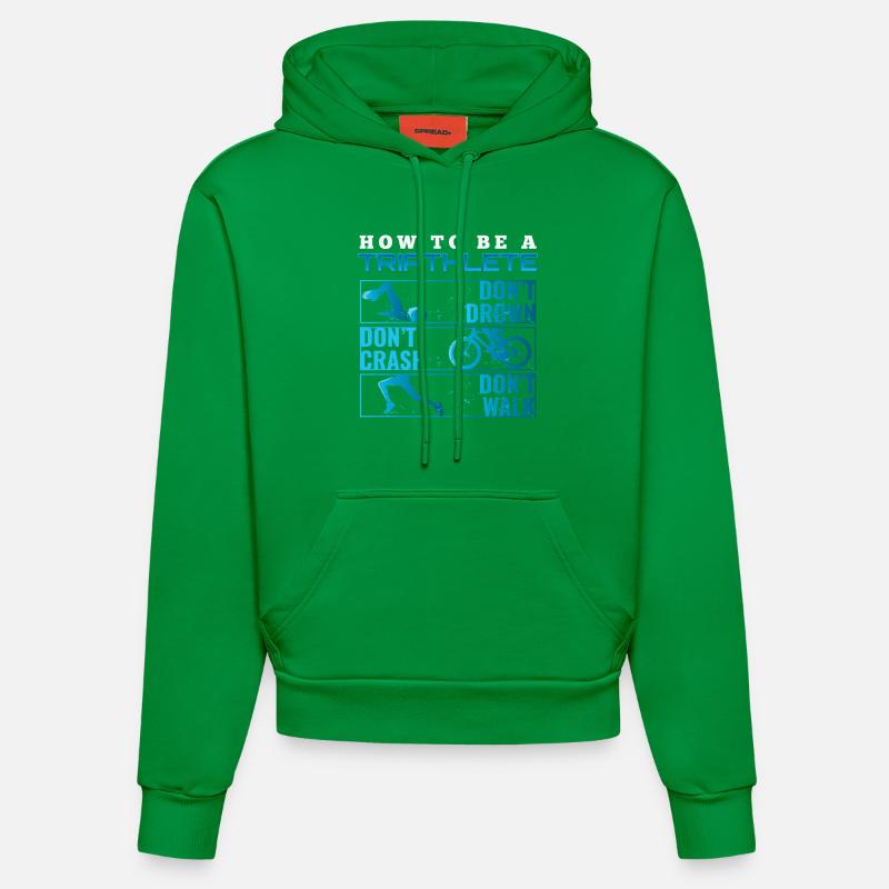 Triathlon cadeau T-shirt Evolution hommes - Sweat à capuche bio ajusté fabriqué en UE - City Green