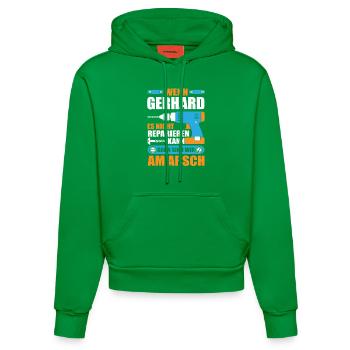 GERHARD Name Geschenk Reparatur reparieren - Organic Fitted Hoodie Made in EU - City Green - Vorne
