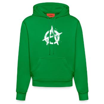 Anarchy Cool - Organic Fitted Hoodie Made in EU - City Green - Front