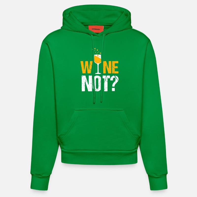 Pourquoi pas le vin? - Sweat à capuche bio ajusté fabriqué en UE - City Green