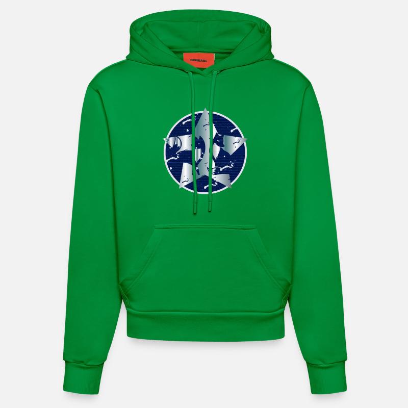 Renard dans l'étoile - Sweat à capuche bio ajusté fabriqué en UE - City Green