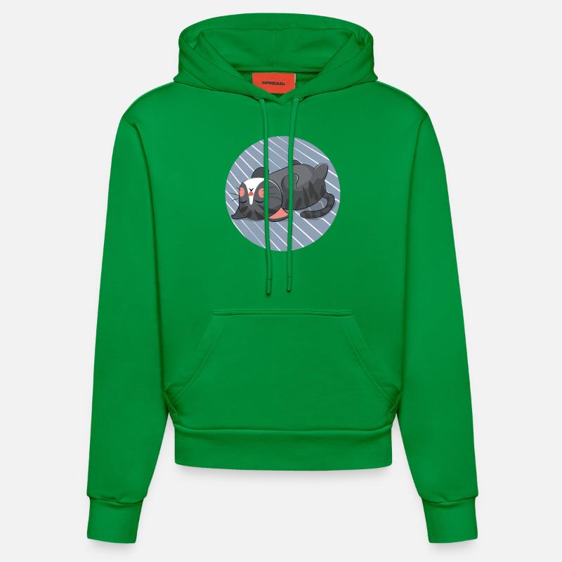 Chat endormi - Sweat à capuche bio ajusté fabriqué en UE - City Green