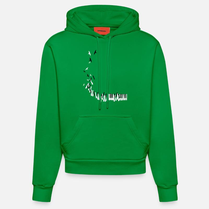 Piano - Sweat à capuche bio ajusté fabriqué en UE - City Green