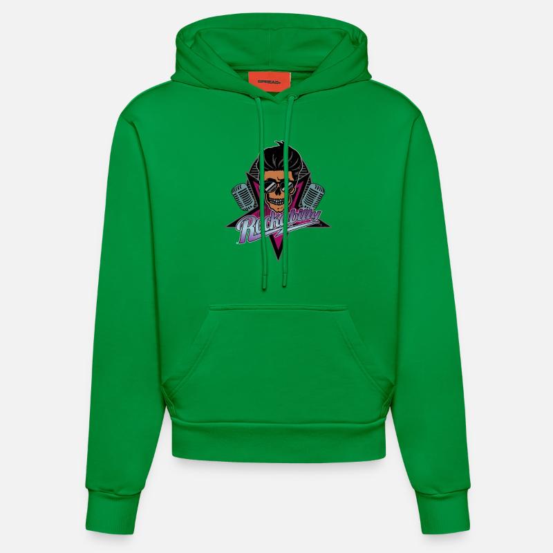 Rockabilly pour toujours - Sweat à capuche bio ajusté fabriqué en UE - City Green