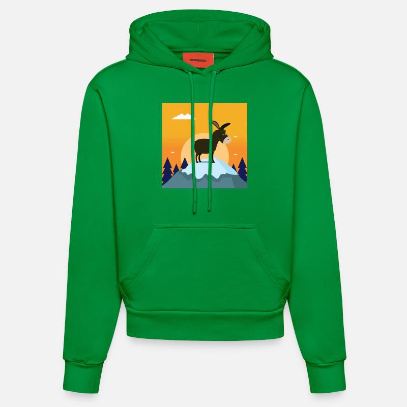 Ânes sur le dessus - Sweat à capuche bio ajusté fabriqué en UE - City Green