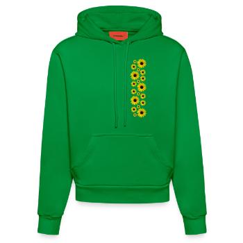 Sunflowers, sunflowers, flowers, flowers, floral - Organic Fitted Hoodie Made in EU - City Green - Front