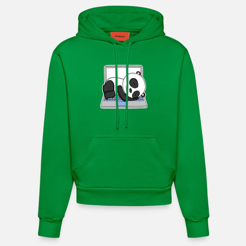 Computer Nerd Programmierer Herren Geschenk - Organic Fitted Hoodie Made in EU - City Green