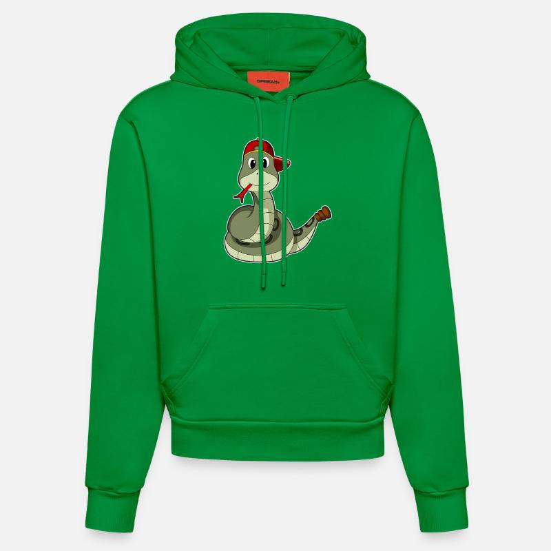 Serpent avec casquette - Sweat à capuche bio ajusté fabriqué en UE - City Green
