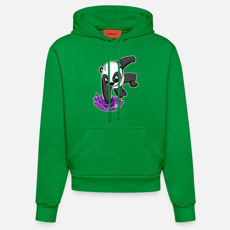 Panda Virus Combat - Sweat à capuche bio ajusté fabriqué en UE - City Green