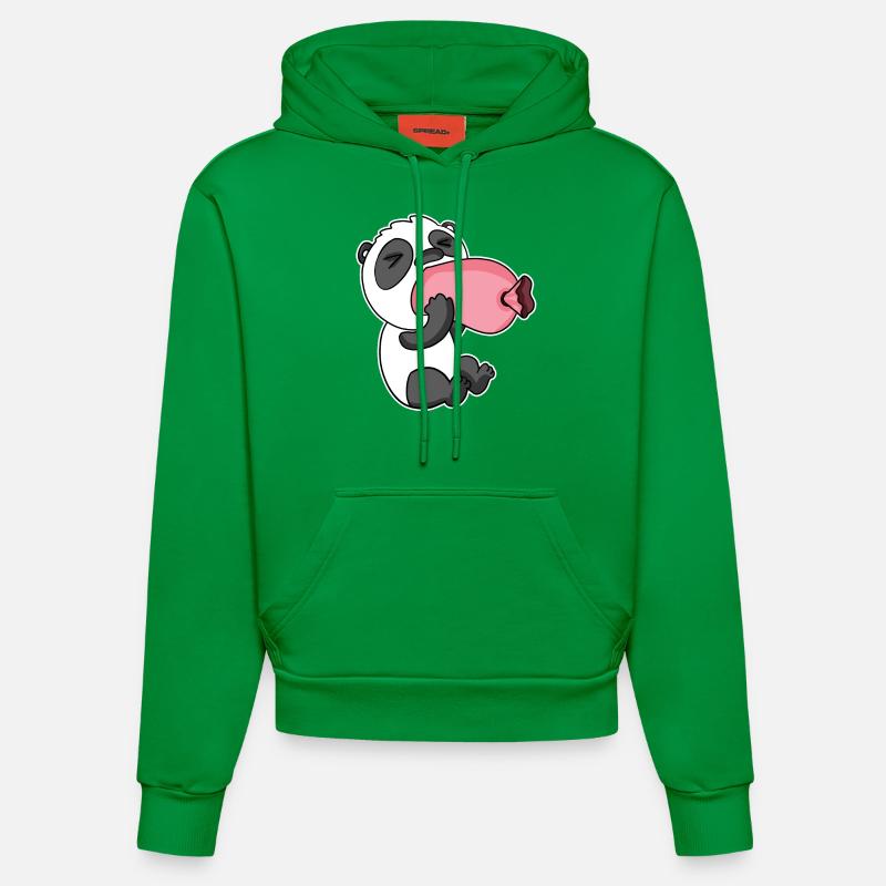 Panda avec saucisse - Sweat à capuche bio ajusté fabriqué en UE - City Green