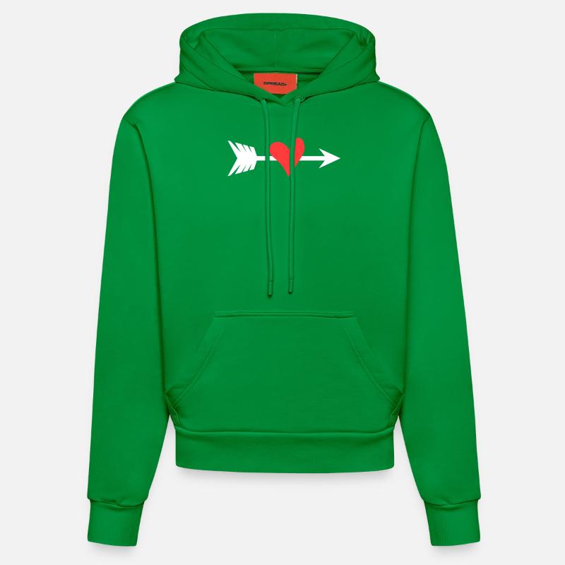 Flèche du cœur - Sweat à capuche bio ajusté fabriqué en UE - City Green