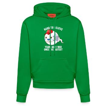 30 years ago 30 years fastest 30th birthday - Organic Fitted Hoodie Made in EU - City Green - Front