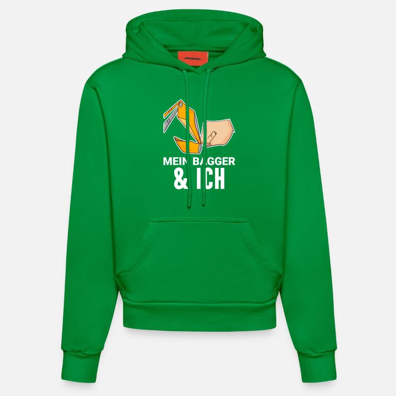 Bagger Baggerfahrer Spruch - Organic Fitted Hoodie Made in EU - City Green