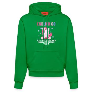 60 Jahre Nur noch erwachsen werden 60. Geburtstag - Organic Fitted Hoodie Made in EU - City Green - Vorne