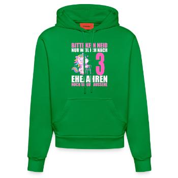 3 Jahre verheiratet lustig 3. Hochzeitstag - Organic Fitted Hoodie Made in EU - City Green - Vorne