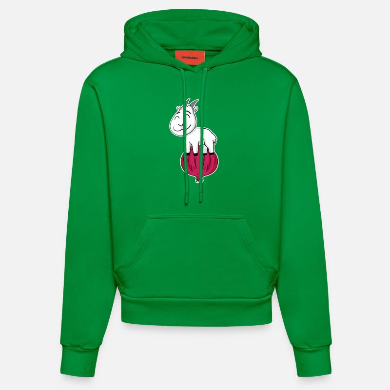 Oignon Chèvre Chèvre - Sweat à capuche bio ajusté fabriqué en UE - City Green