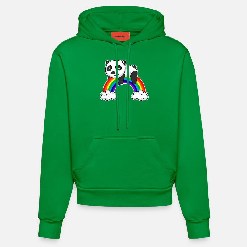 Panda arc-en-ciel - Sweat à capuche bio ajusté fabriqué en UE - City Green