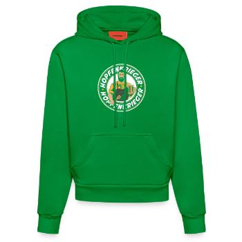 Hopfenkrieger Saufen Lustiges Bier Liebhaber Biert - Organic Fitted Hoodie Made in EU - City Green - Vorne