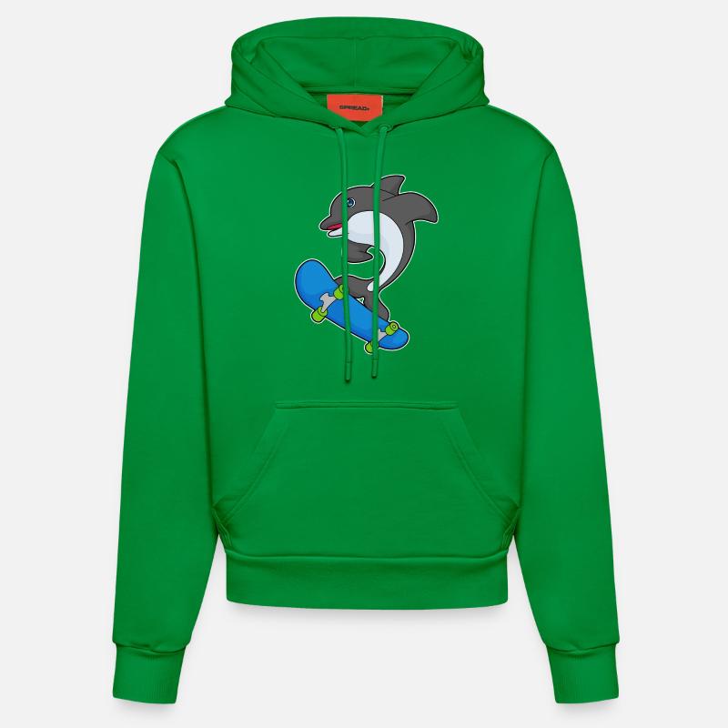 Delfin Skater Skateboard - Sweat à capuche bio ajusté fabriqué en UE - City Green