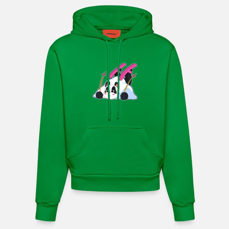 Panda Skier Ski - Sweat à capuche bio ajusté fabriqué en UE - City Green