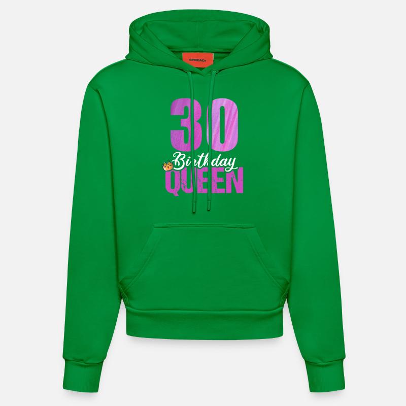 30 ans 30 anniversaire Queen - Sweat à capuche bio ajusté fabriqué en UE - City Green