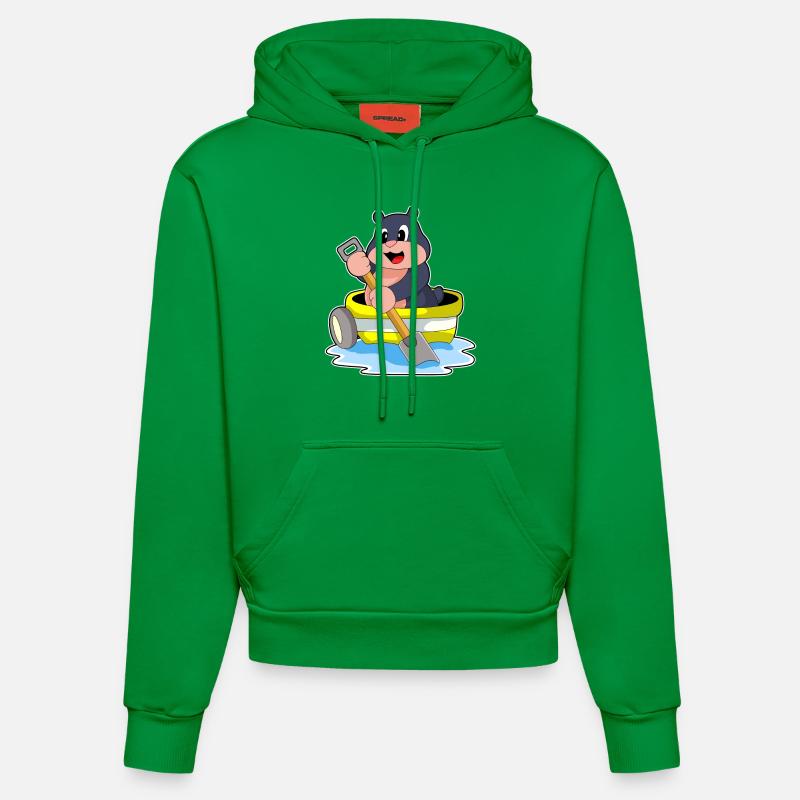 Mole Shovel Boat - Sweat à capuche bio ajusté fabriqué en UE - City Green