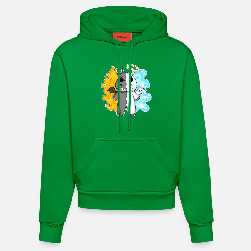Hippo - Ange et Diable - Sweat à capuche bio ajusté fabriqué en UE - City Green