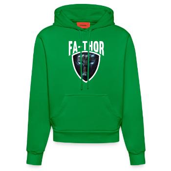 Papa Vathor Va Thor Vatertag Vatertagsgeschenk - Organic Fitted Hoodie Made in EU - City Green - Vorne