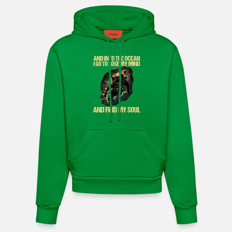 Plongeur plongeur plongeur - Sweat à capuche bio ajusté fabriqué en UE - City Green