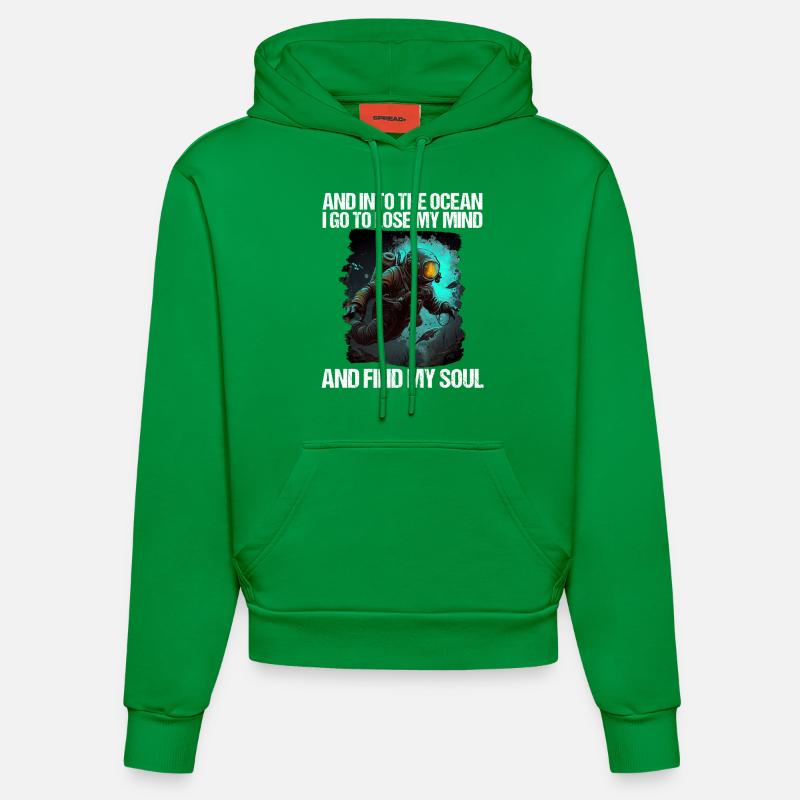 Plongeur plongeur plongeur - Sweat à capuche bio ajusté fabriqué en UE - City Green