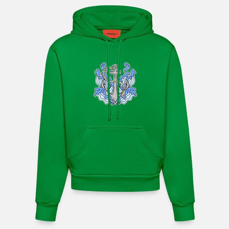 Ancre - Sweat à capuche bio ajusté fabriqué en UE - City Green
