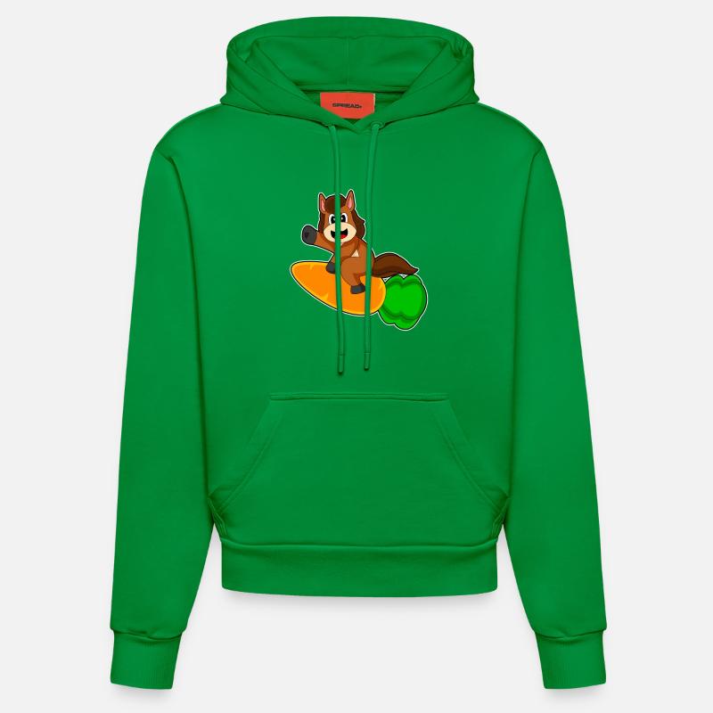 Cheval Carrot Rocket - Sweat à capuche bio ajusté fabriqué en UE - City Green