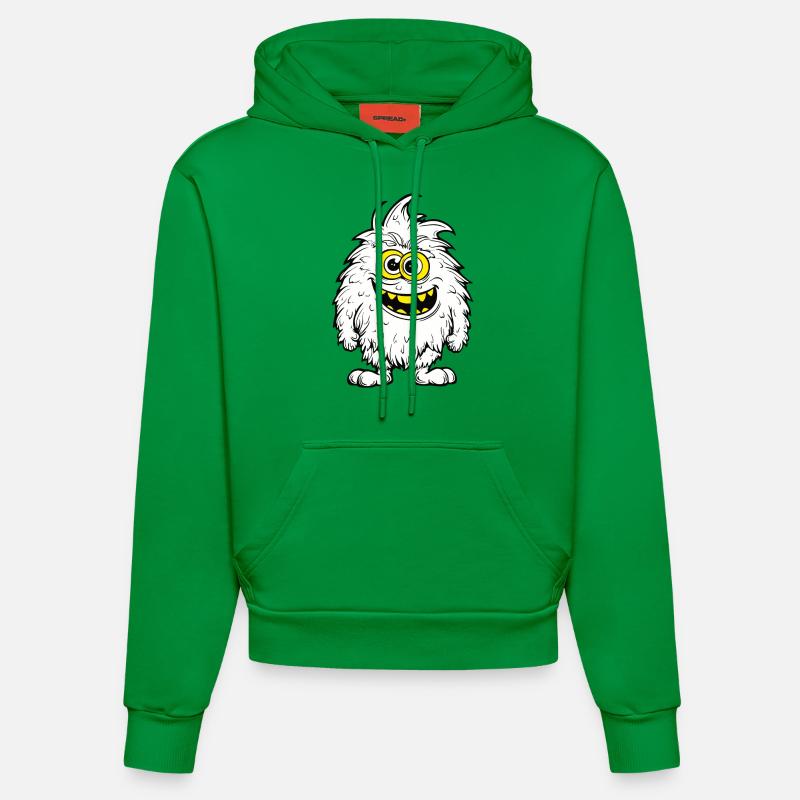 Drôle de monstre de fourrure - Sweat à capuche bio ajusté fabriqué en UE - City Green