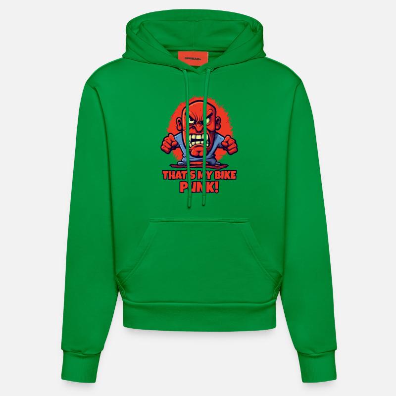 C’est mon vélo, punk ! - Sweat à capuche bio ajusté fabriqué en UE - City Green