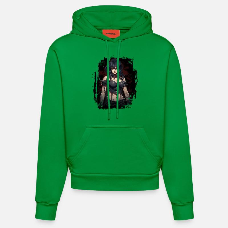 Fille gothique en forme - Sweat à capuche bio ajusté fabriqué en UE - City Green