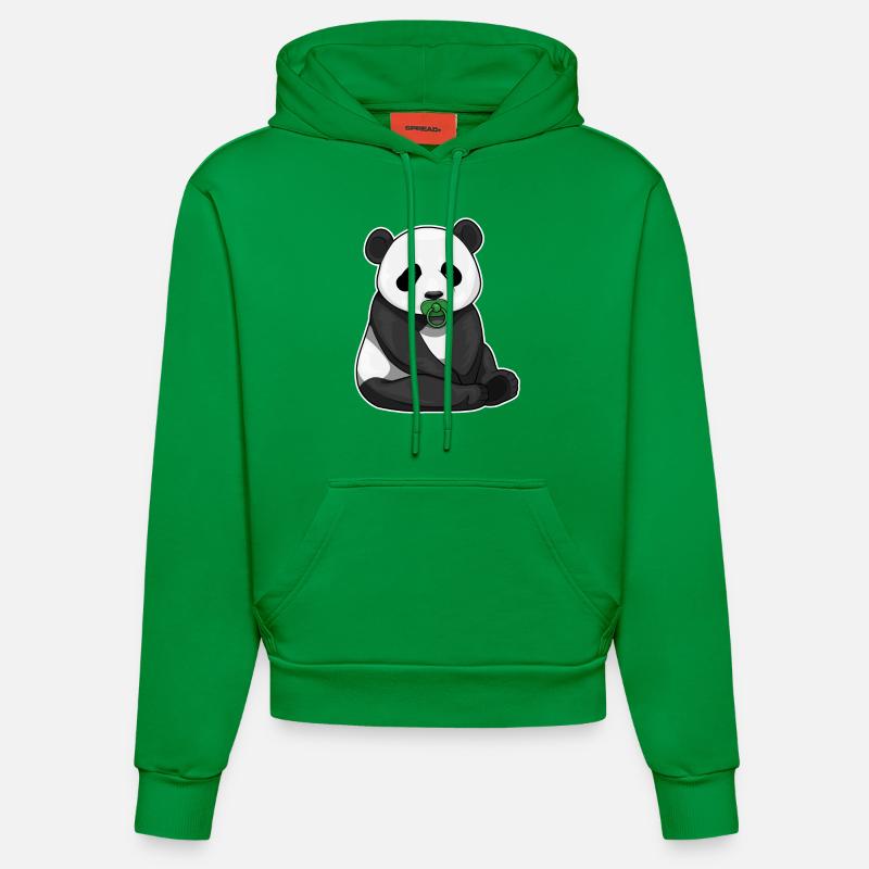 Sucette panda - Sweat à capuche bio ajusté fabriqué en UE - City Green